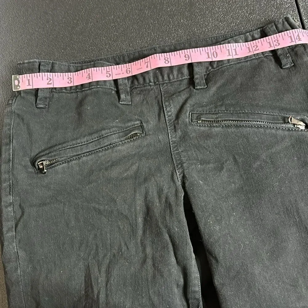 Tory Burch Skinny Black Stretch Side Zipper Jeans 27 Denim Luxury Casual‌‌‌‌‌‌